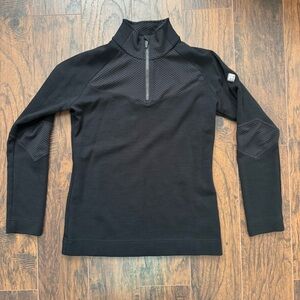 Spyder XL Black Posh Zip T Neck Wool/Merino Pullover